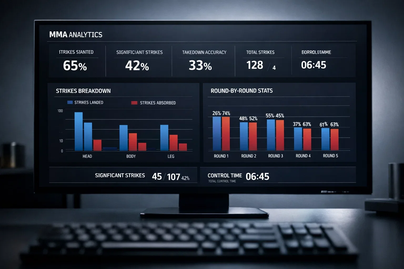 Fighter performance statistics displayed on screen
